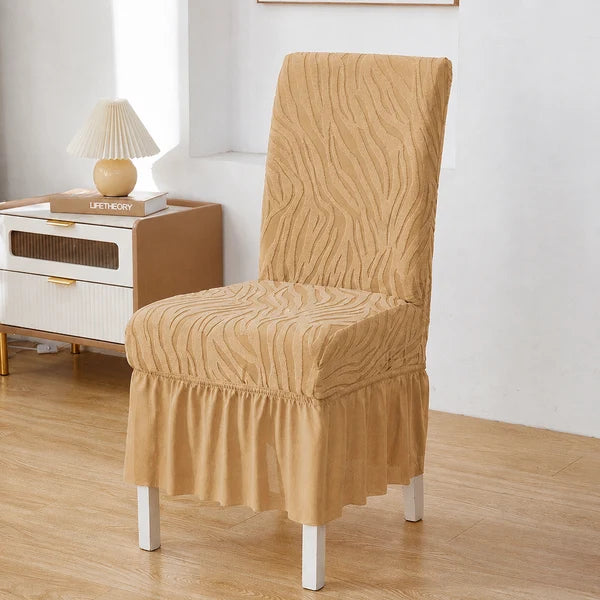 Zebra Velvet Chair Covers With Frill