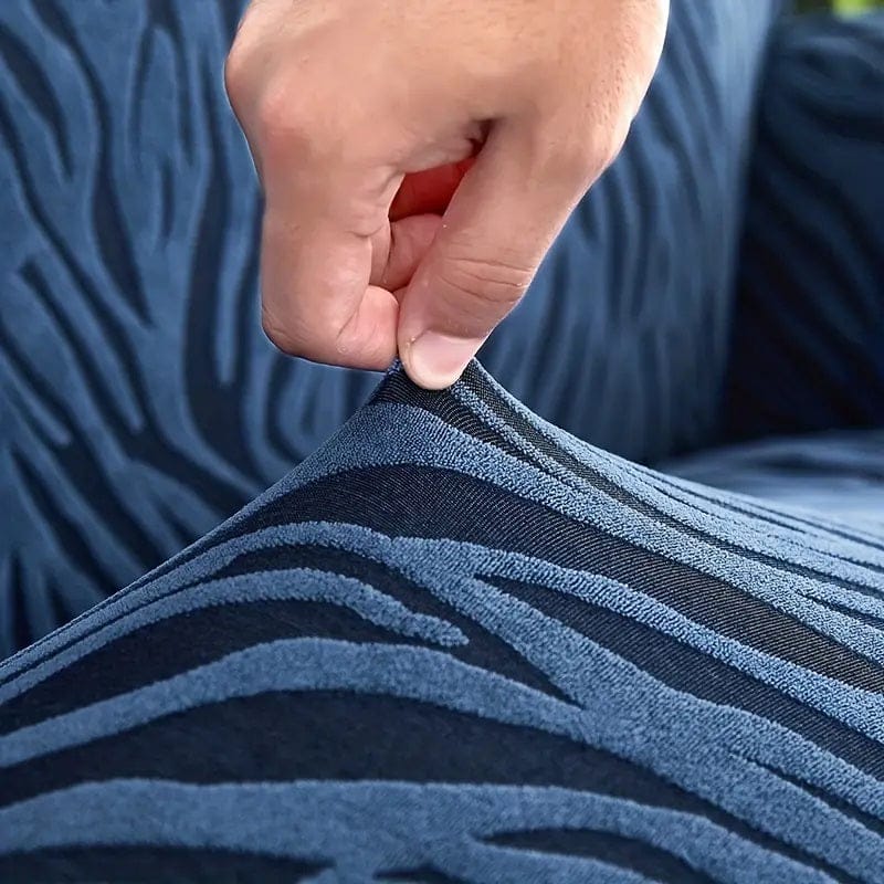 Zebra Valvet Frill Chair Cover ( Blue Color)
