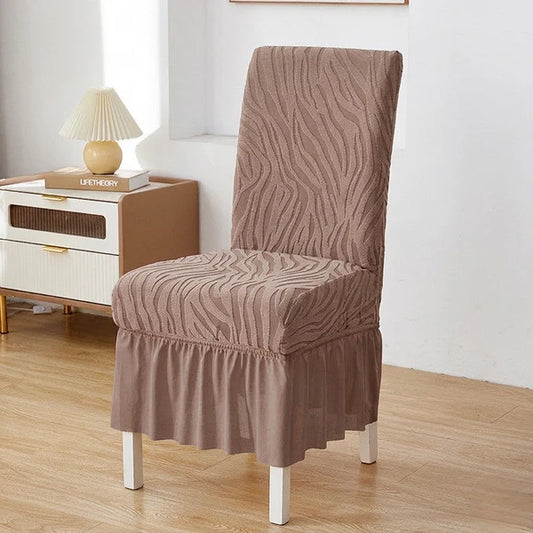 Zebra Velvet Chair Covers With Frill